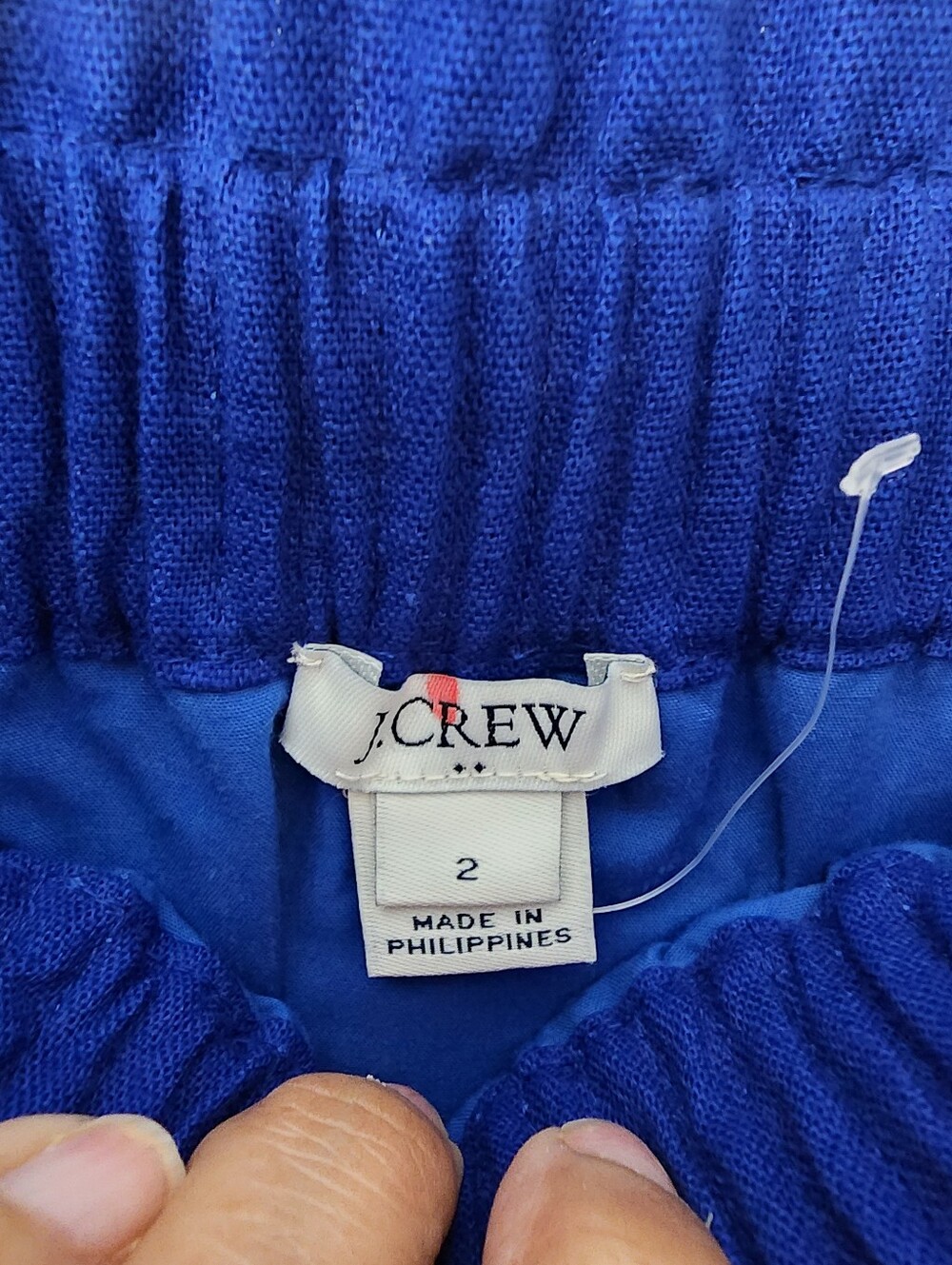 J.Crew Scalloped Hem Blue Linen Blend Women’s Mini Skirt Size 2 - Picture 6 of 7